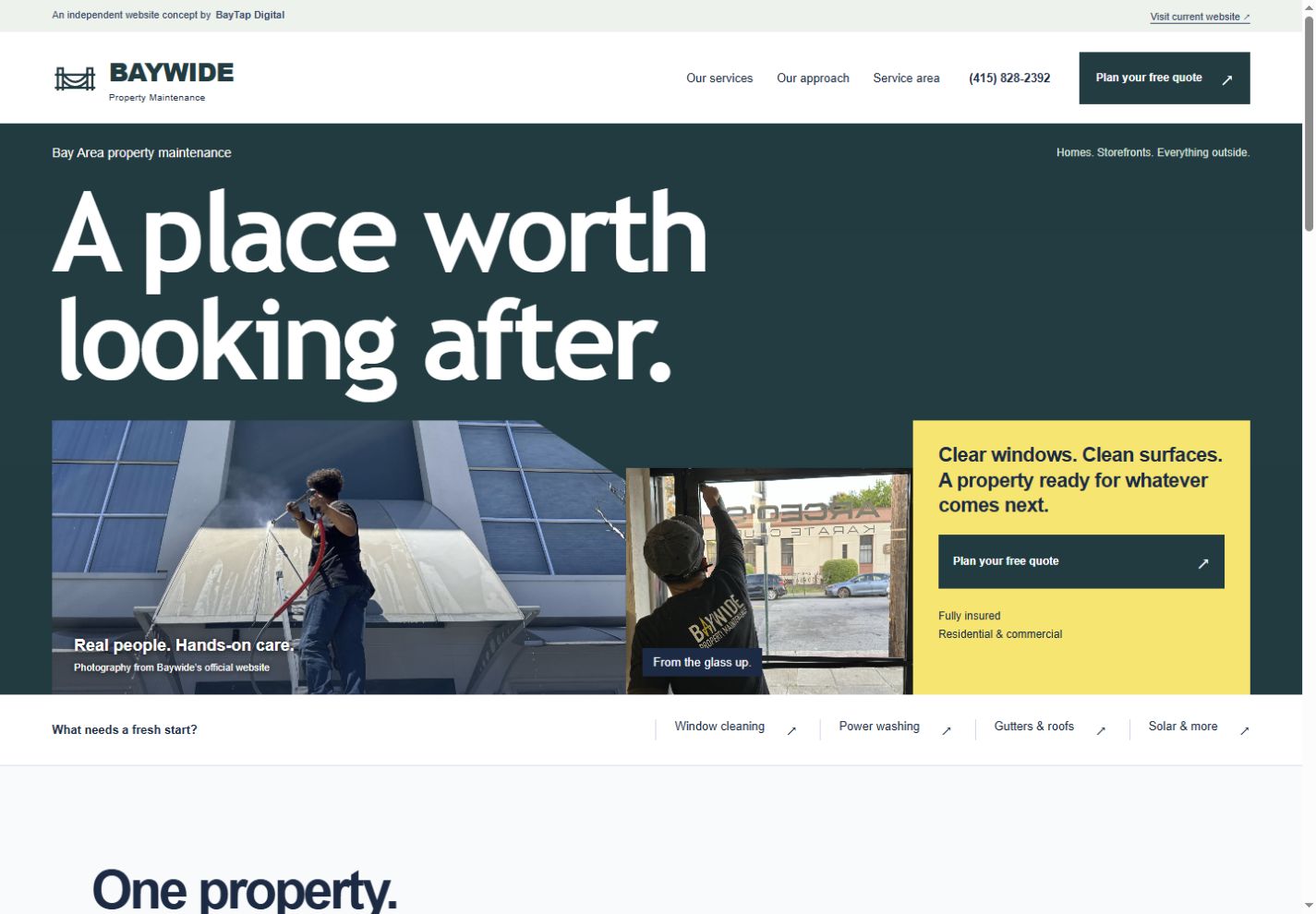 BayTap Concept — redesigned website concept