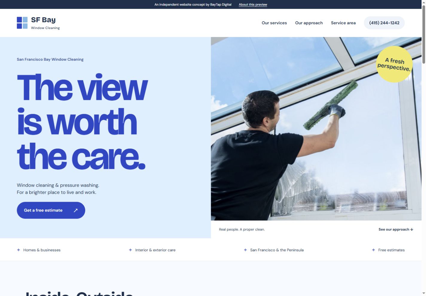 BayTap Concept — redesigned website concept